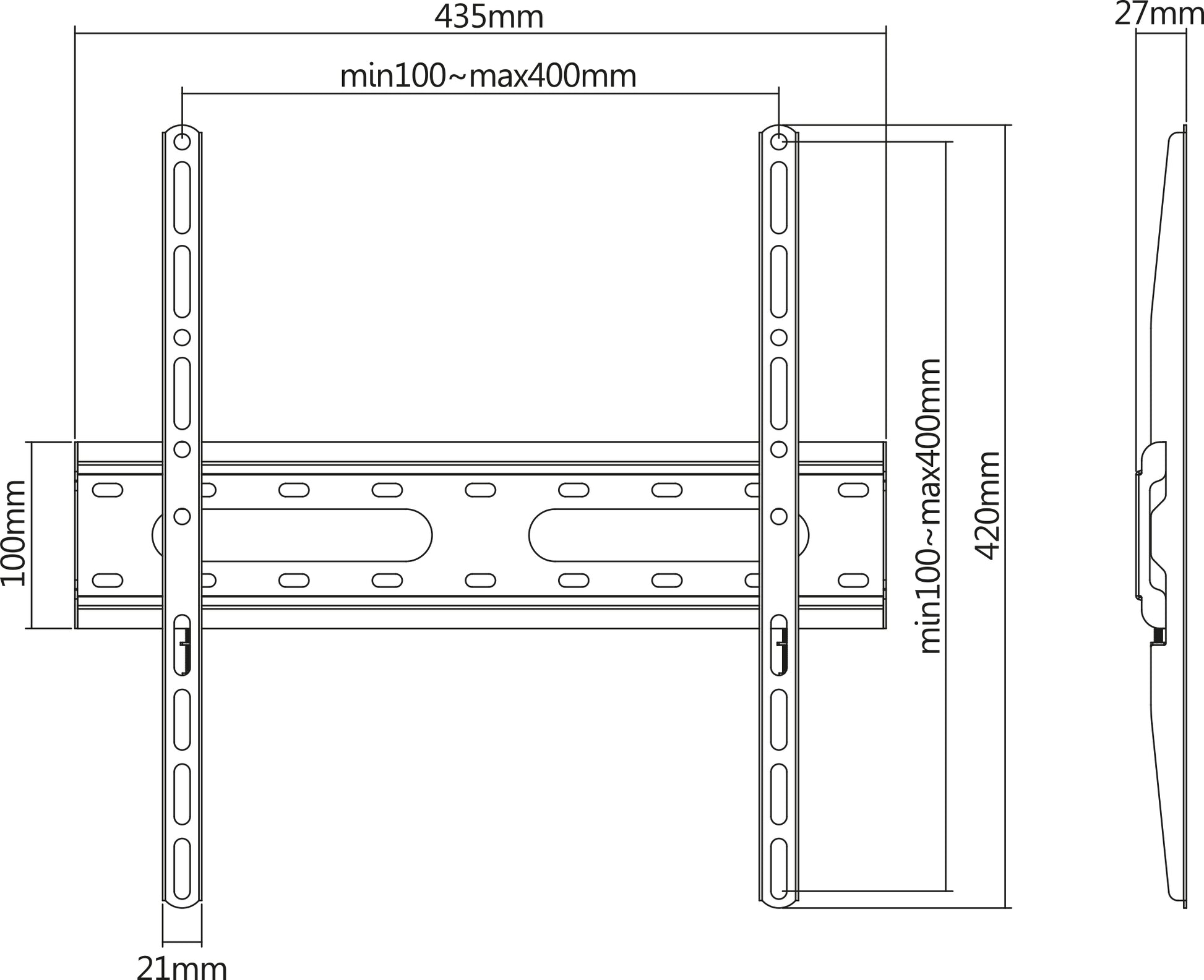 Soporte de Pared Fijo de Bajo Perfil para Pantallas de 32" a 55" Image 10