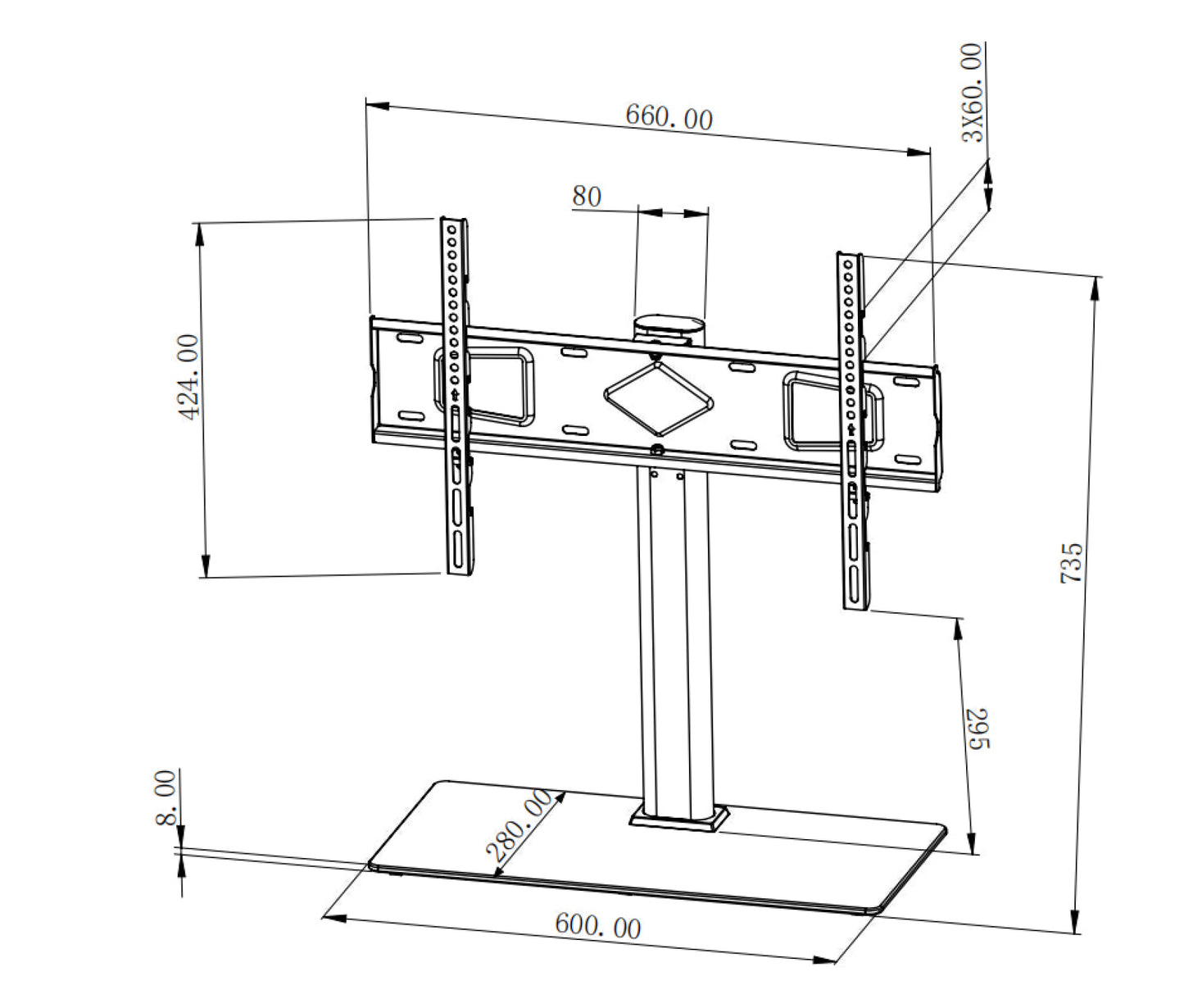 Soporte de montaje de TV, con altura ajustable Image 11