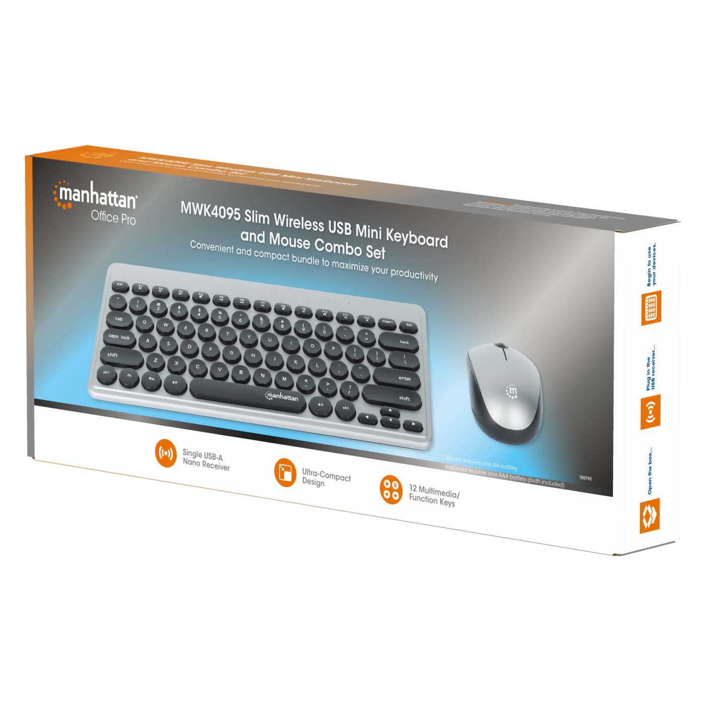 Kit de mini teclado y mouse óptico inalámbricos MWK4095 Packaging Image 2