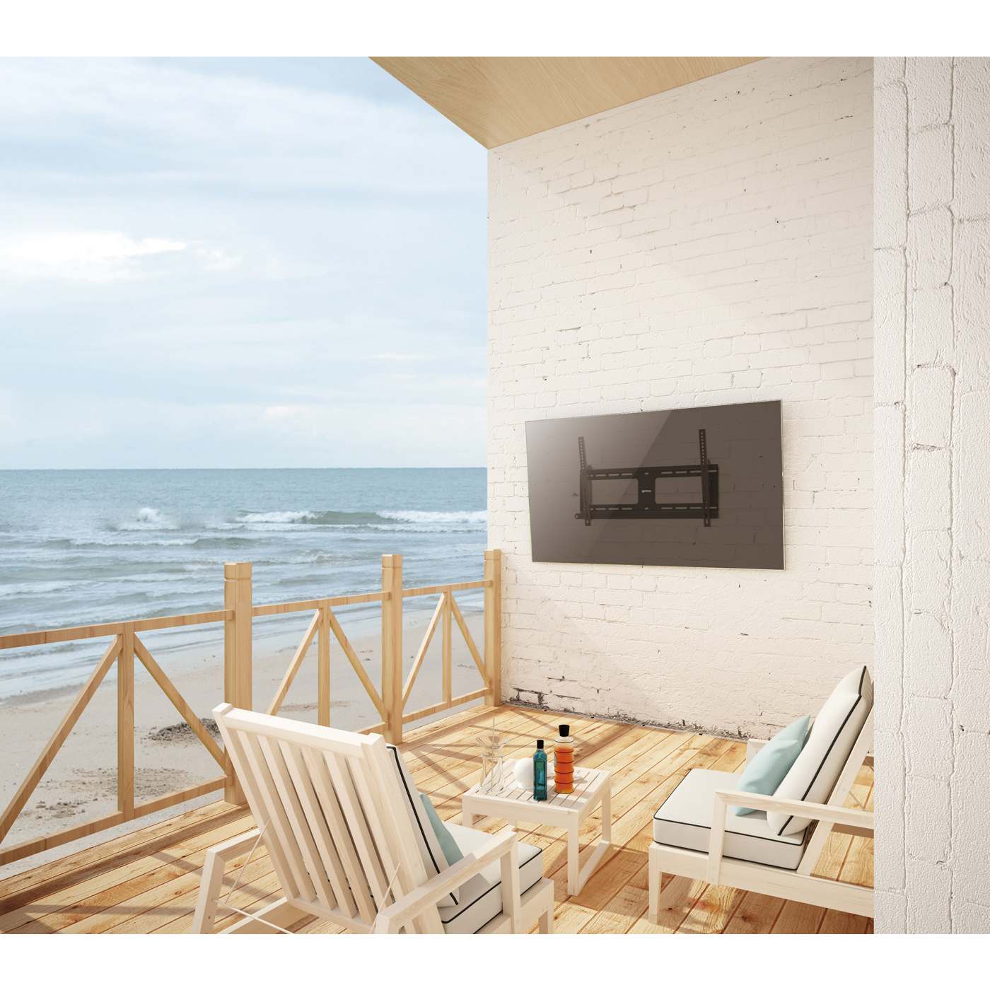 Soporte de Pared para TV Antirrobo Exterior, con Inclinación, para Pantallas de 37" a 86". Image 2