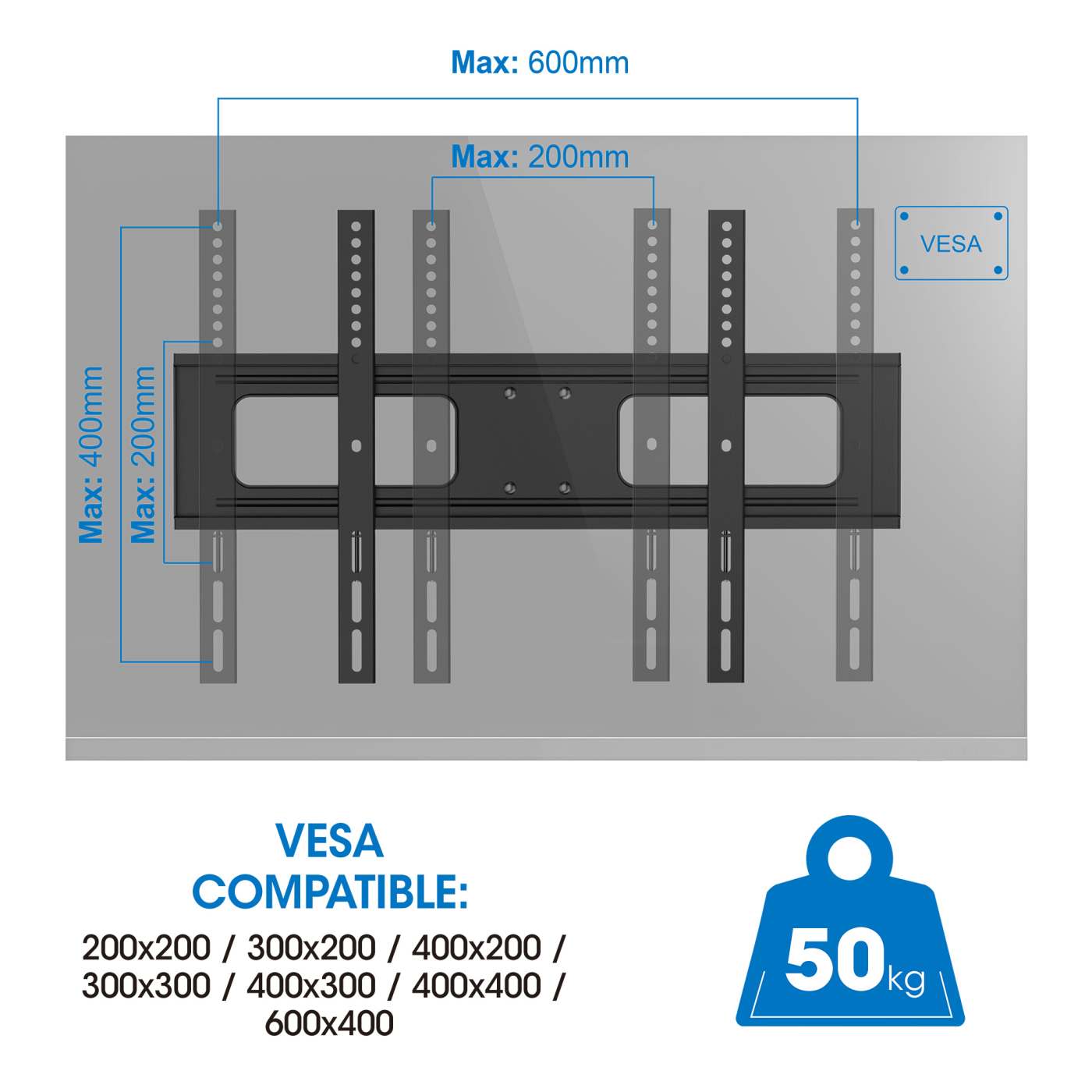 Soporte de pared para TV de movimiento completo para exteriores, para pantallas de 37" a 86" Image 11