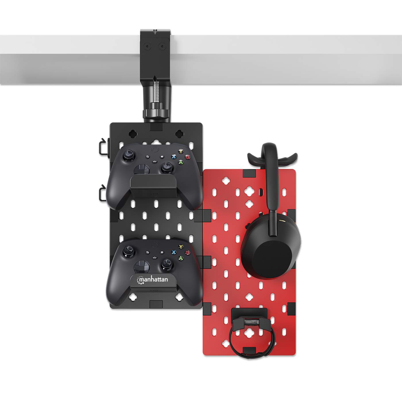 Soporte de escritorio con tablero organizador perforado y porta accesorios Image 7