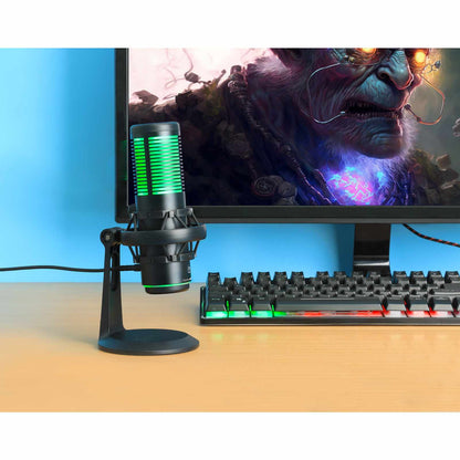 Micrófono de condensador USB con LED RGB y cancelación de ruido Image 3
