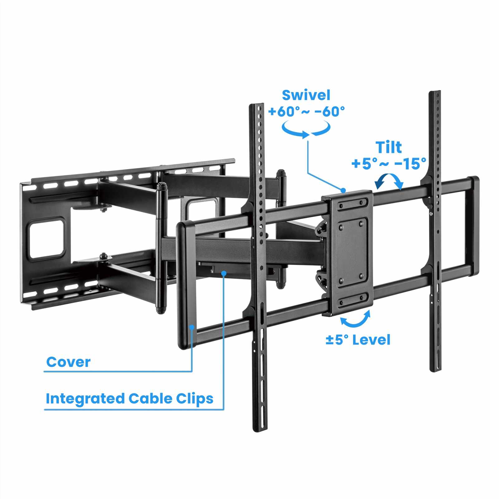 Soporte Articulado de Alta Resistencia de Movimiento Completo para Pantallas de 60" a 120" Image 11