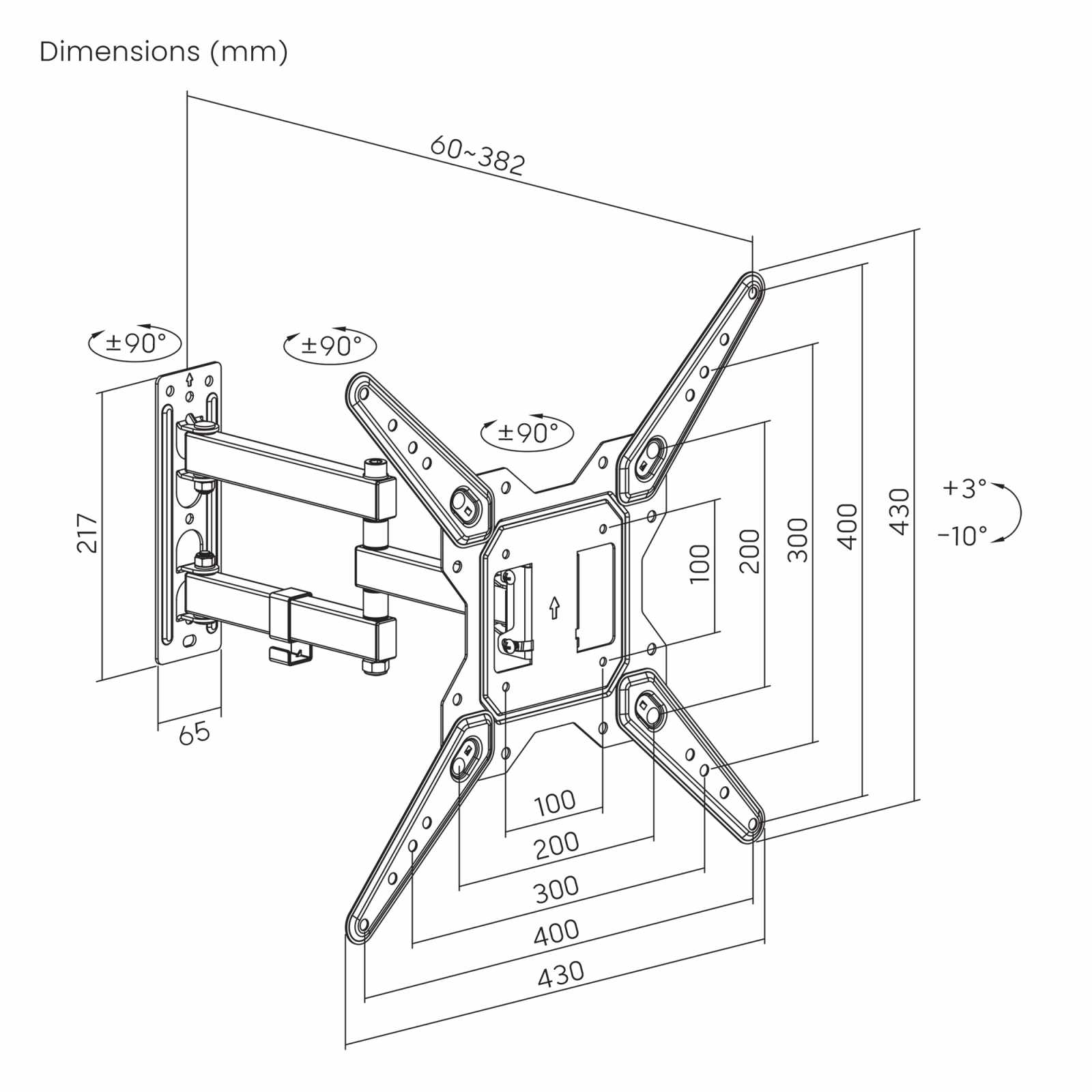 Soporte de Pared con Brazo Articulado y Movimiento Completo para Pantallas de 23" a 55" Image 14