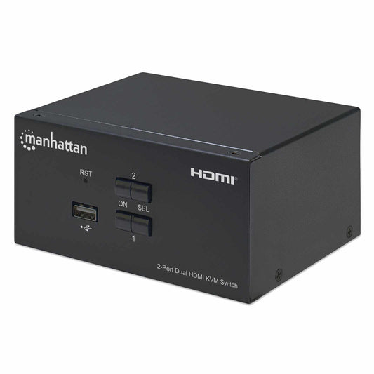 Switch KVM HDMI de 2 puertos y doble monitor  Image 1