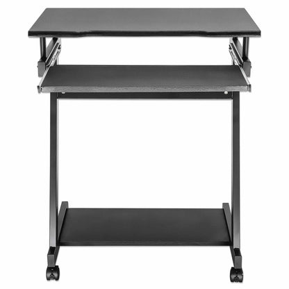Escritorio compacto para computadora negro, con bandeja deslizable para teclado Image 6