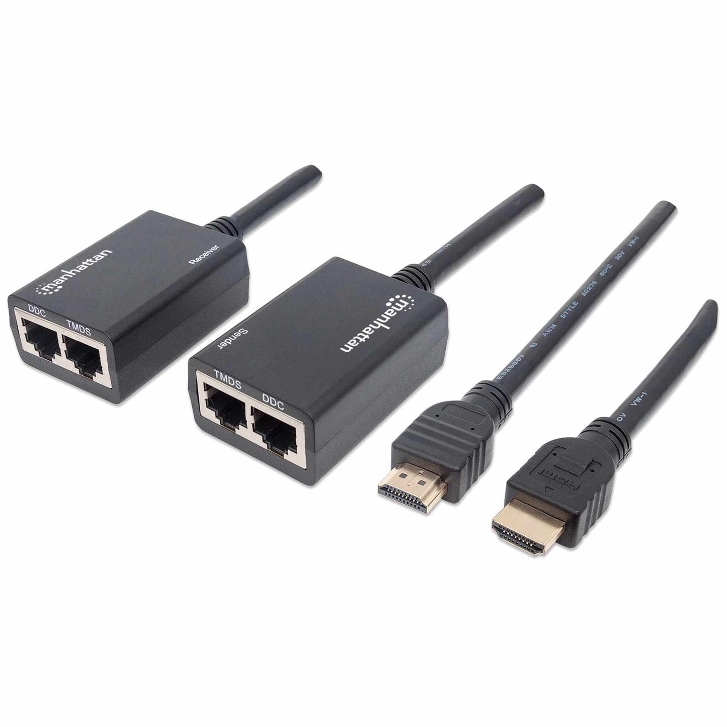 Extensor HDMI sobre Ethernet 1080p con cables integrados Image 1