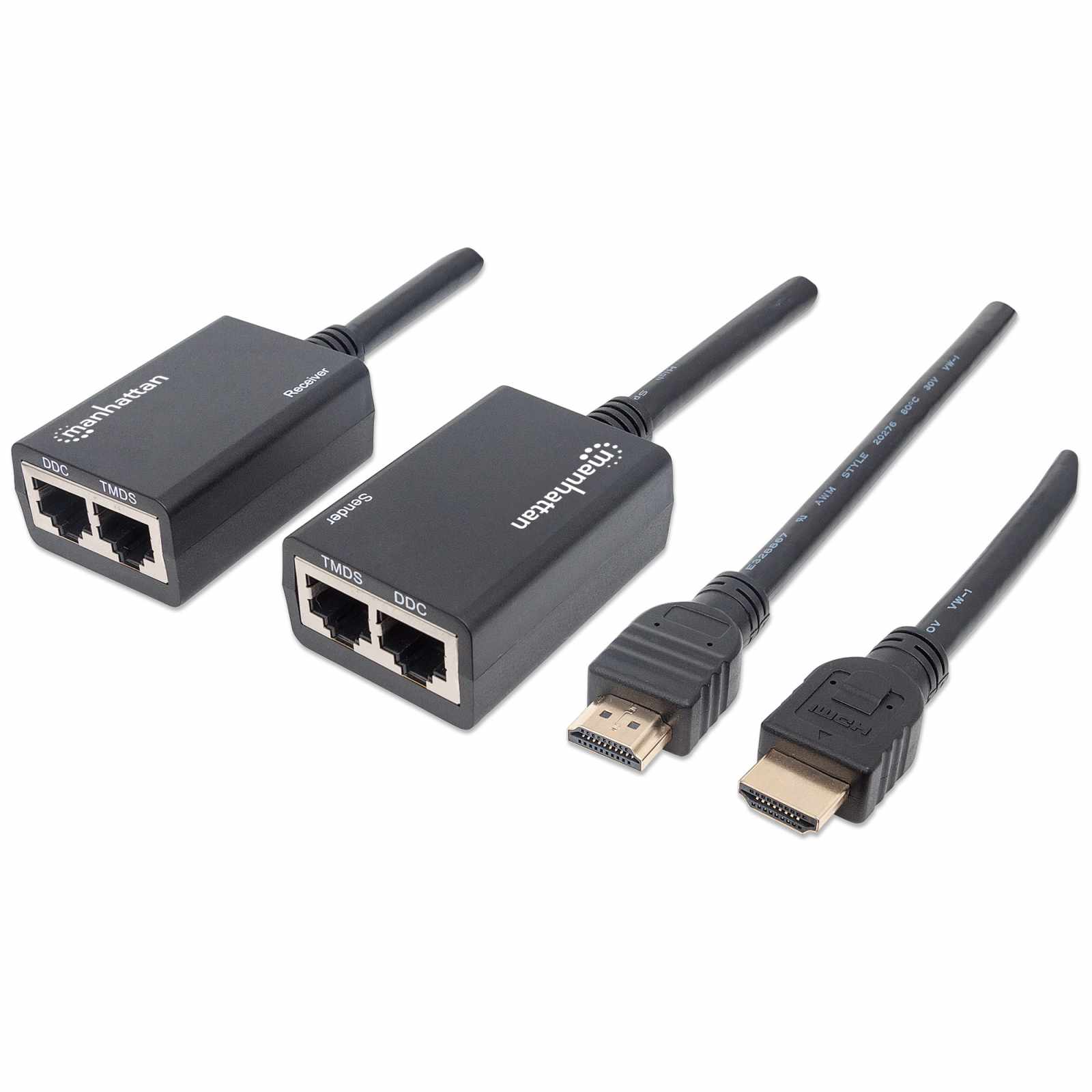 Extensor HDMI sobre Ethernet 1080p con cables integrados Image 1