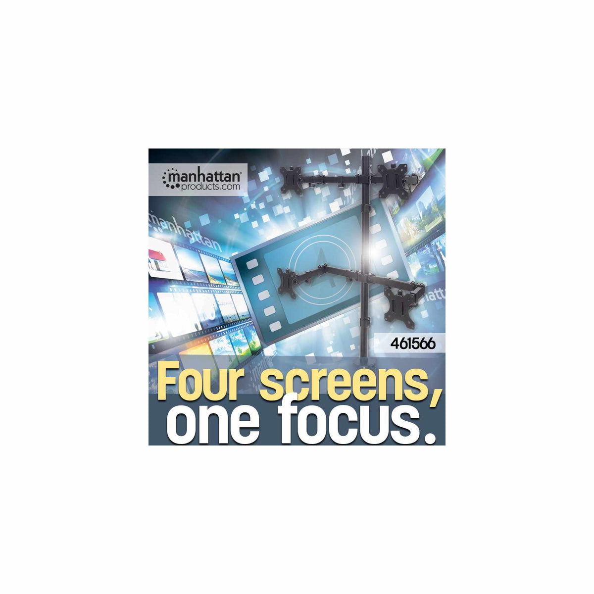 Soporte para cuatro monitores, movimiento con brazos de doble articulación Image 5