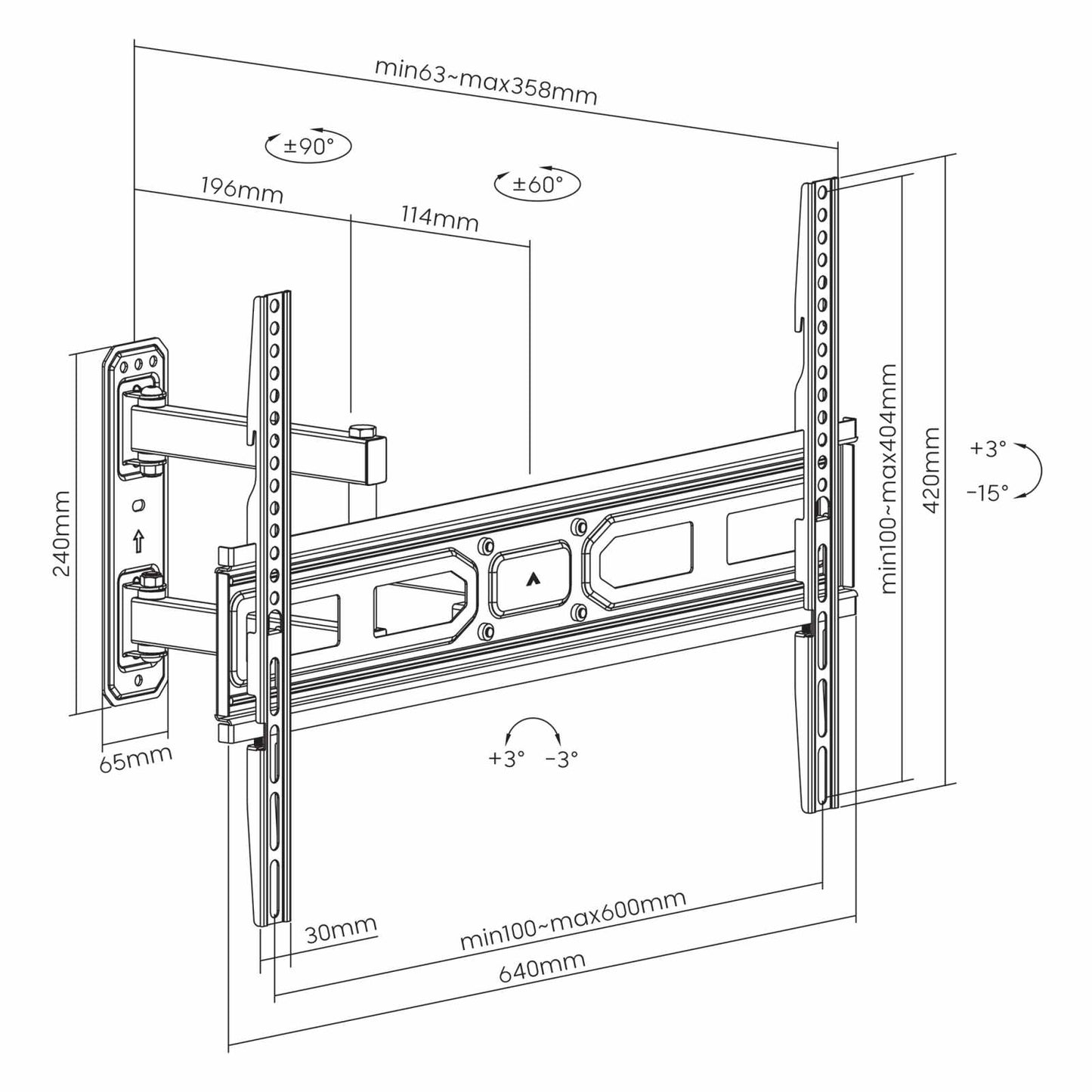 Soporte con brazo articulado para pantalla de 37" a 70" Image 9