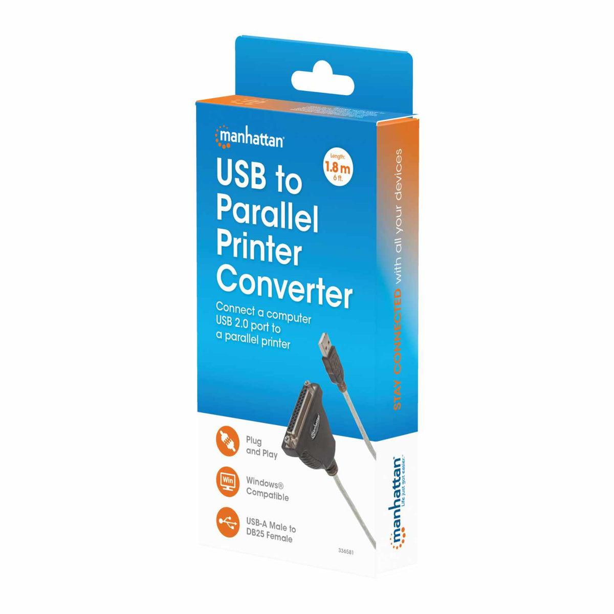 Adaptador USB de alta velocidad a impresora paralela DB25 Packaging Image 2