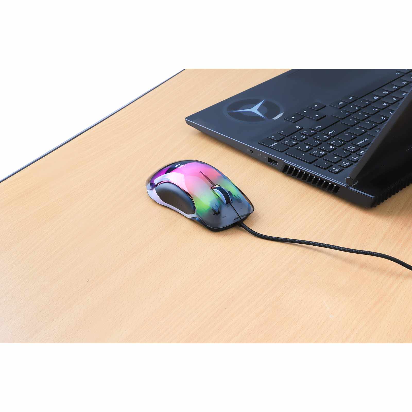 Mouse USB óptico con cable LED RGB Image 3