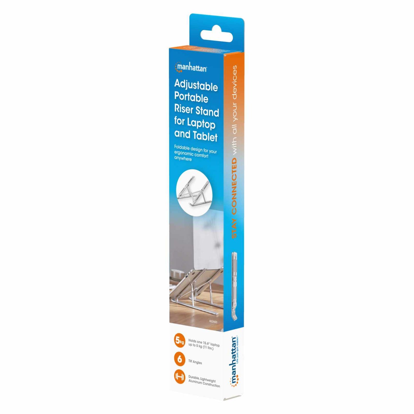 Soporte de aluminio para laptop o tablet con elevación ajustable, Premium Packaging Image 2