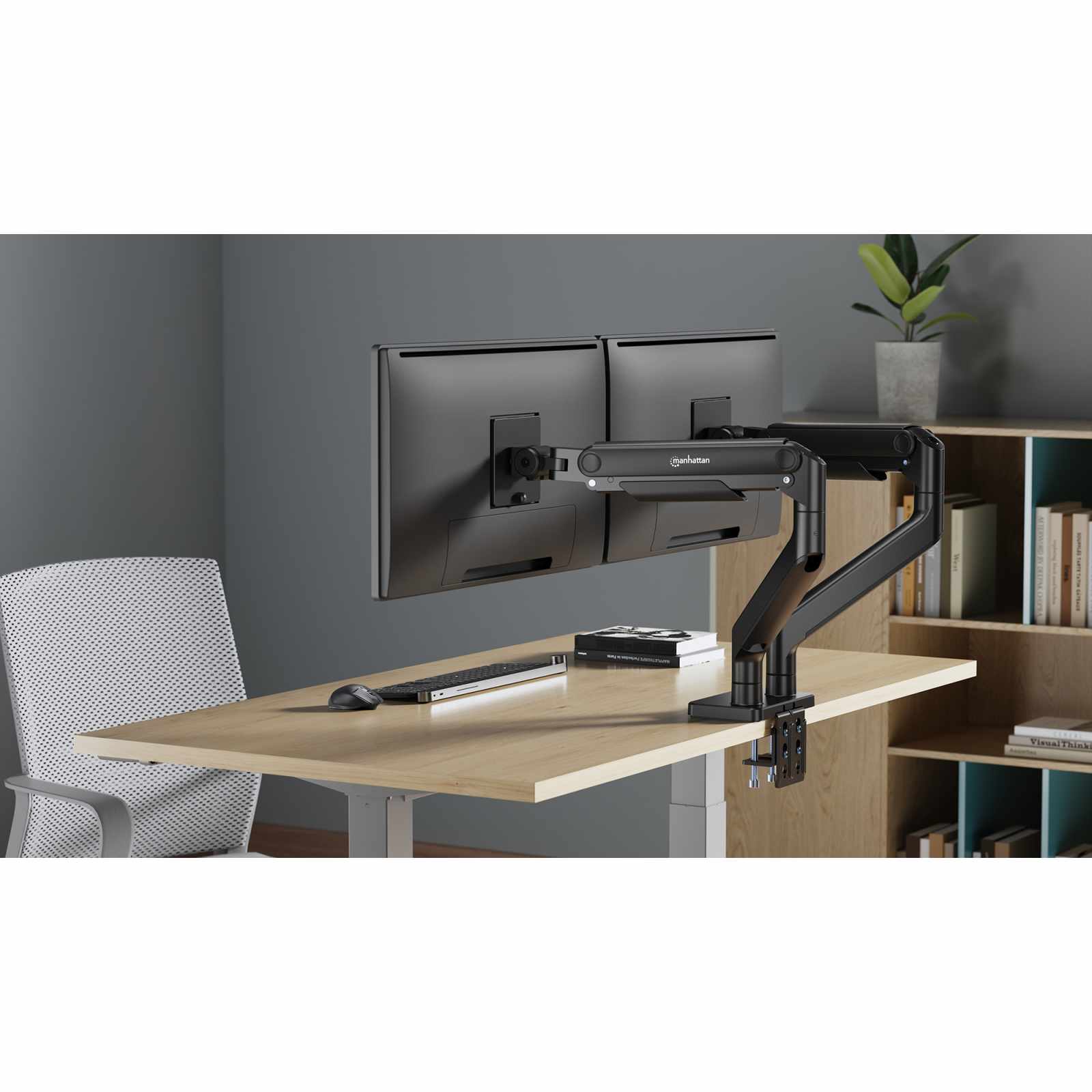 Soporte de aluminio con sistema de pistón para 2 monitores de 17" a 45" Image 3