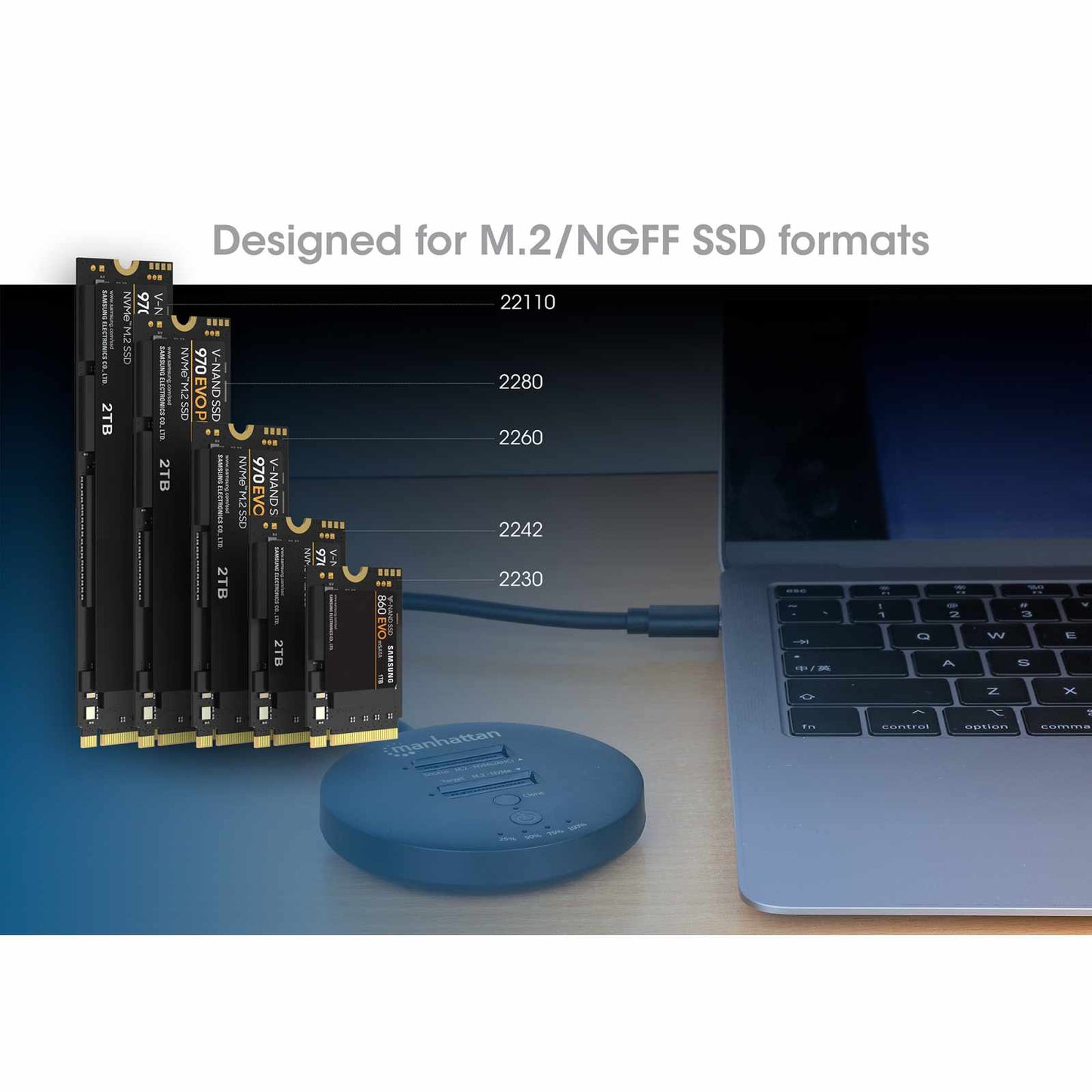Estación de acoplamiento y clonación de SSD M.2 NVMe Image 10