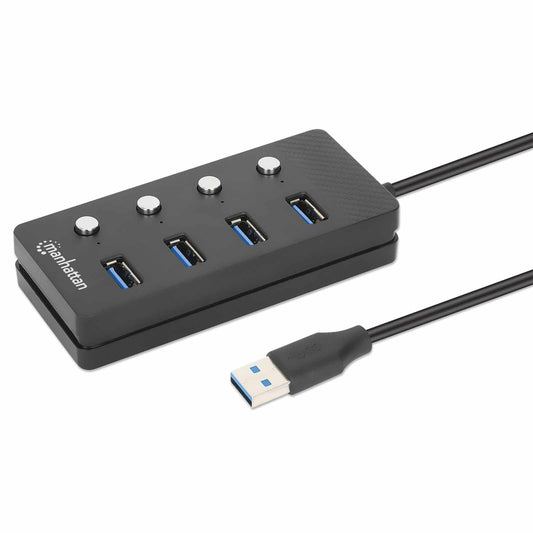 Hub USB 3.2 con 4 puertos Tipo-A e interruptor por puerto Image 1