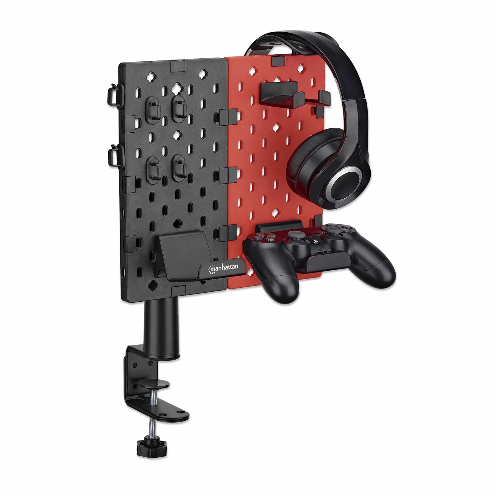 Soporte de escritorio con tablero organizador perforado y porta accesorios Image 3