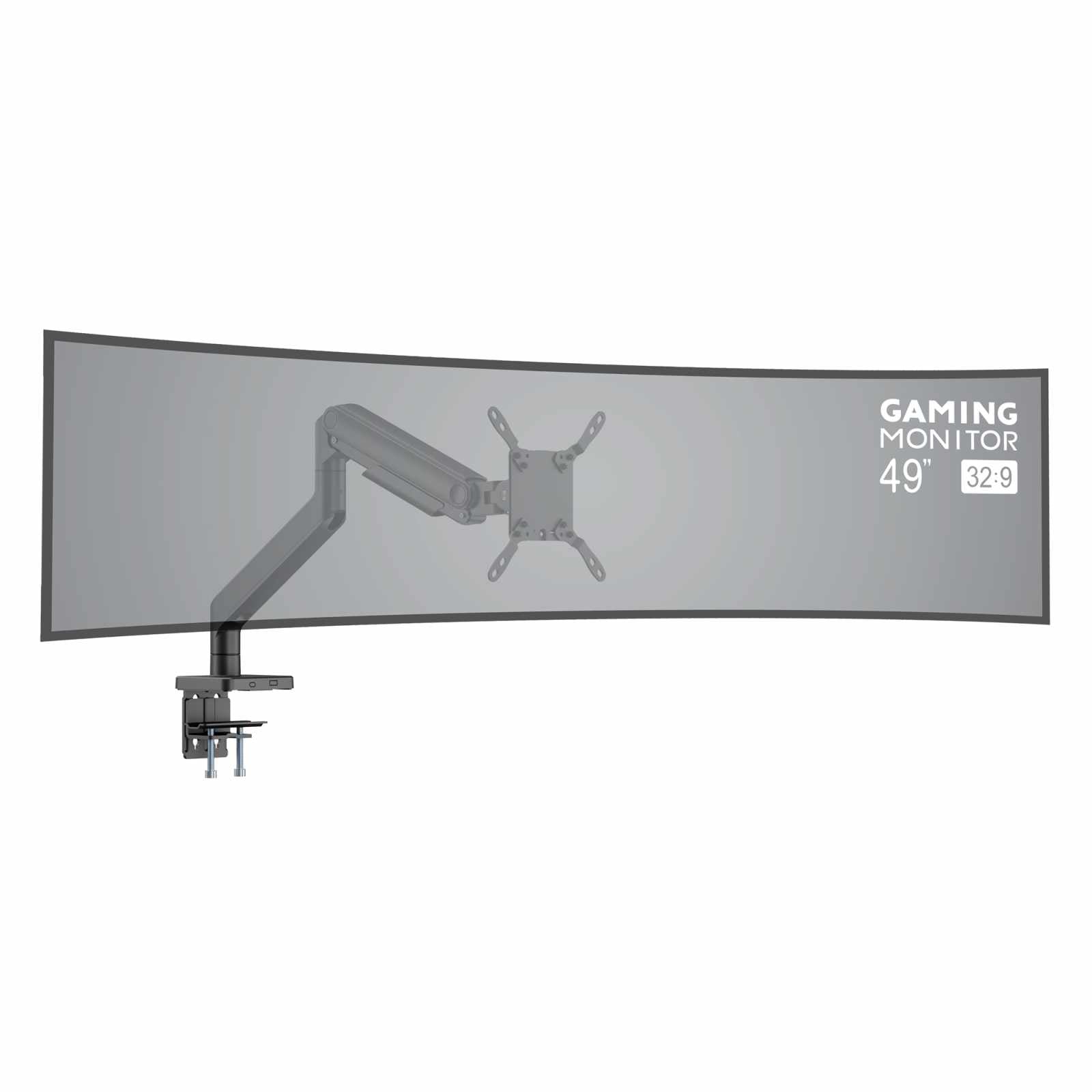Soporte de aluminio con sistema de pistón para 1 monitor de 17" a 49" Image 15