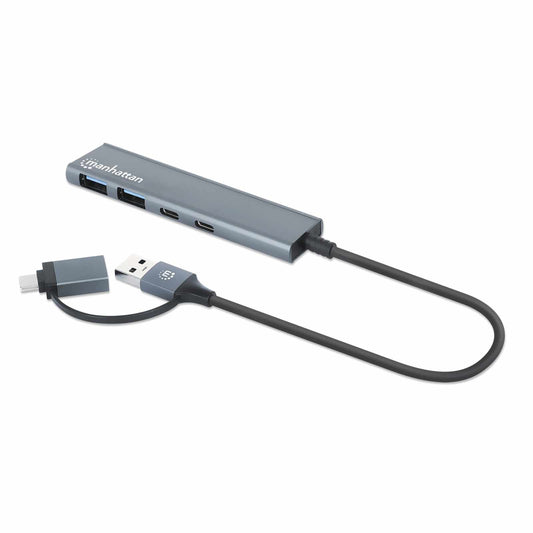 Hub de 4 puertos USB 3.2, 2 USB-A y 2 USB-C, conector adaptable de USB-A a USB-C Image 1
