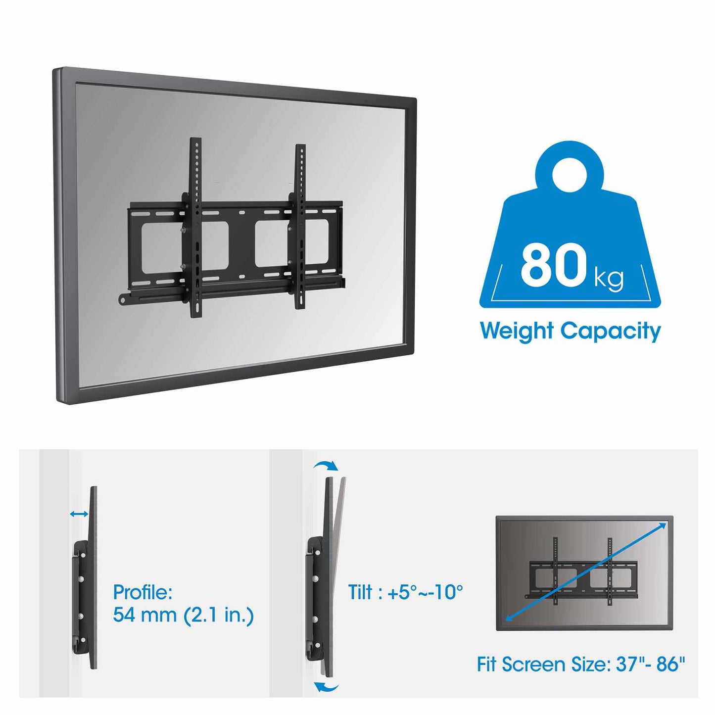 Soporte de Pared Antirrobo para Exteriores con Inclinación para Pantallas de 37" a 86" Image 7