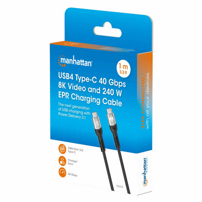 Cable USB-C de carga USB4Thunderbolt 4, 40 Gbps 8K Vídeo y 240 W / PD 3.1, 1m Packaging Image 2