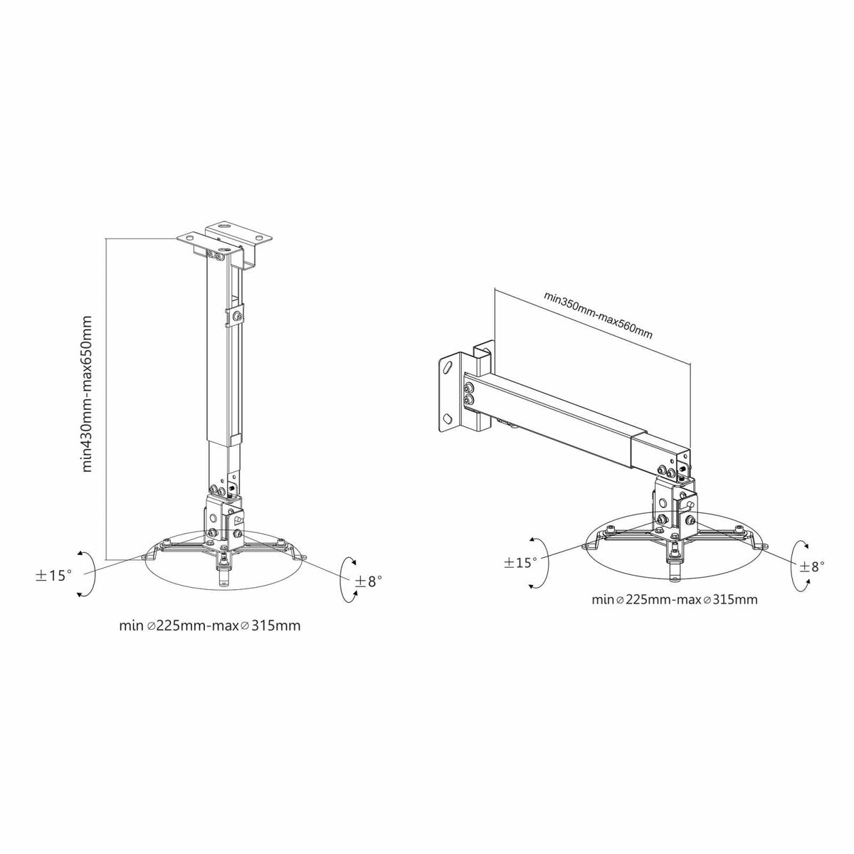 Soporte universal de proyector para muro o techo Image 10