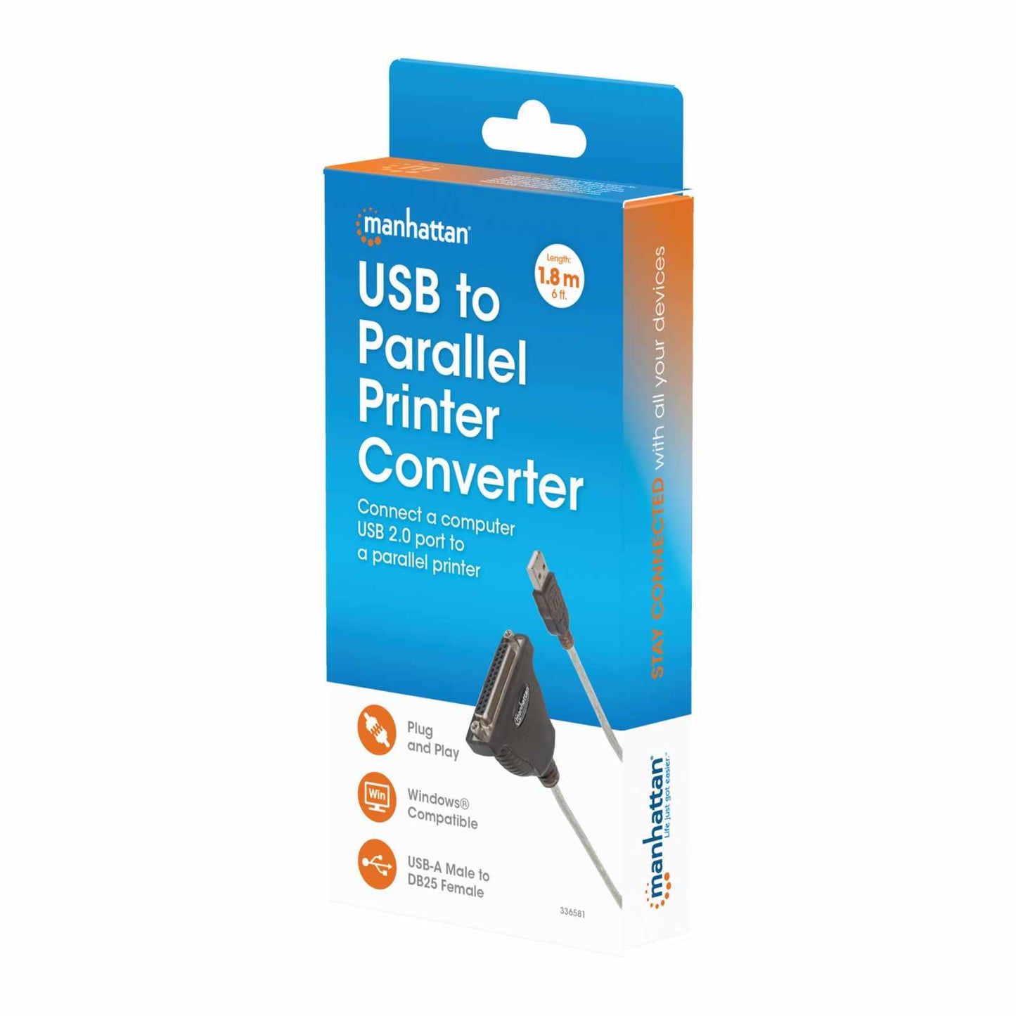 Adaptador USB de alta velocidad a impresora paralela DB25 Packaging Image 2