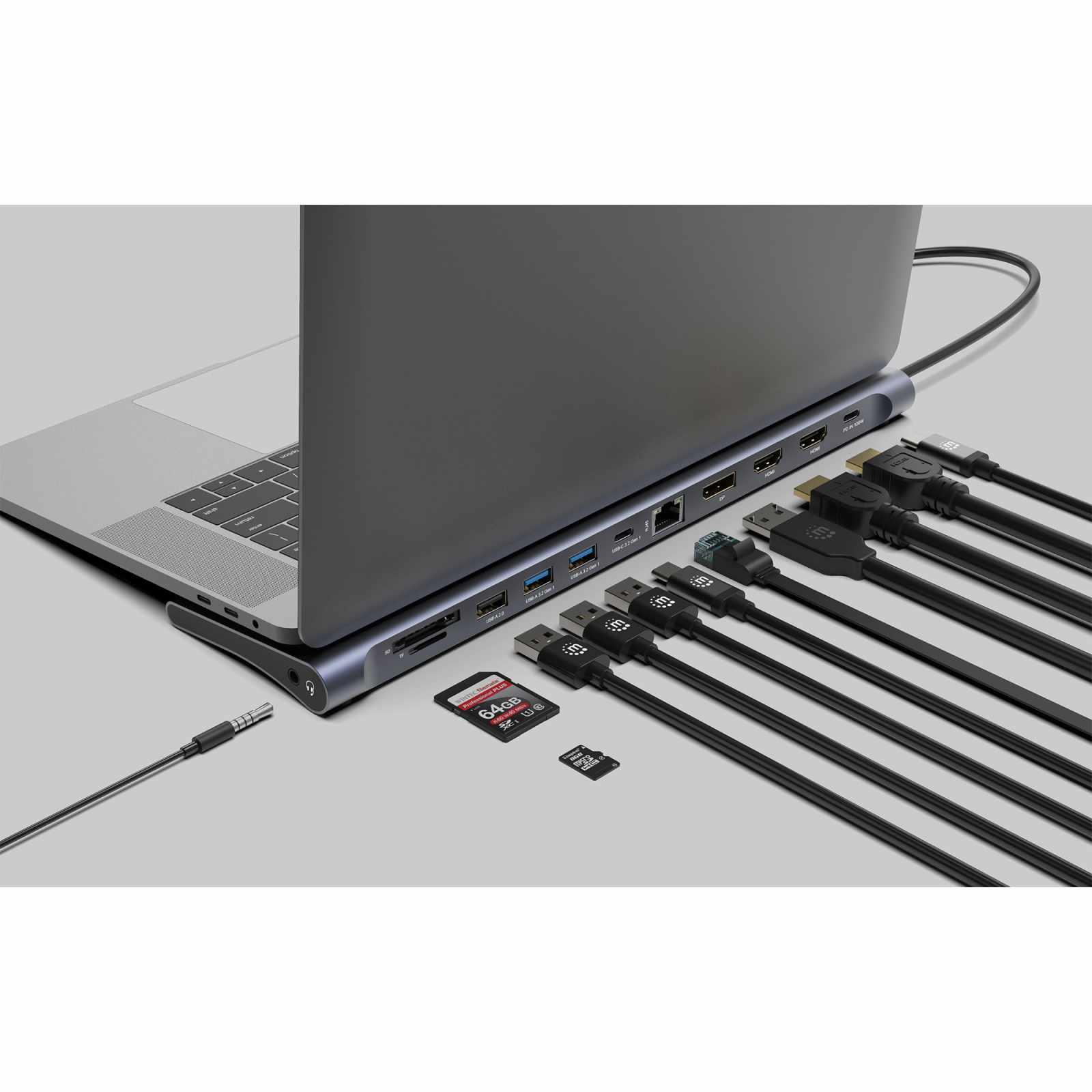 Estación de carga / Hub multipuerto USB-C PD 12 en 1 para tres pantallas 4K Image 3