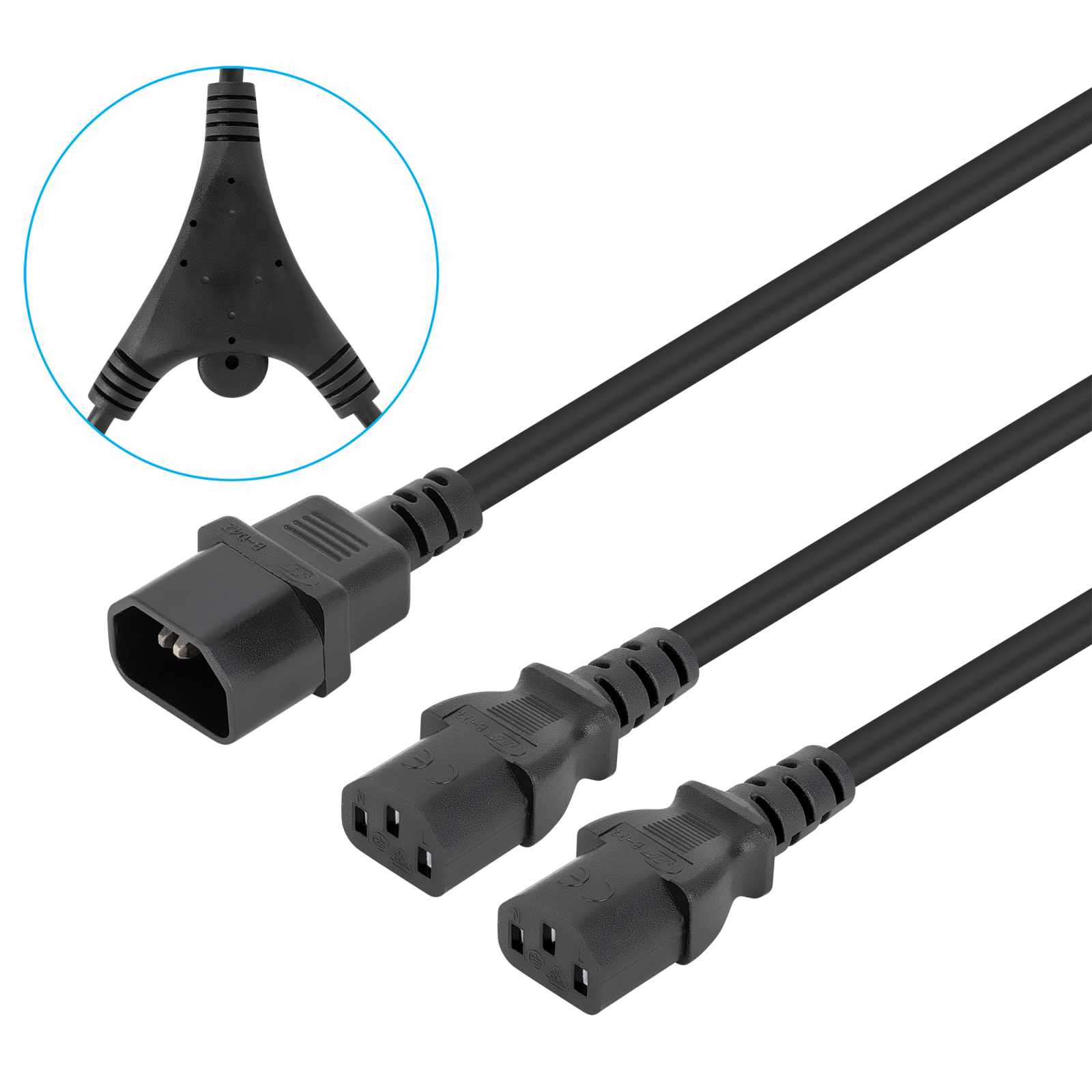 Cable de alimentación divisor en Y, un conector C14 a 2 x C13, 1.8 m Image 1