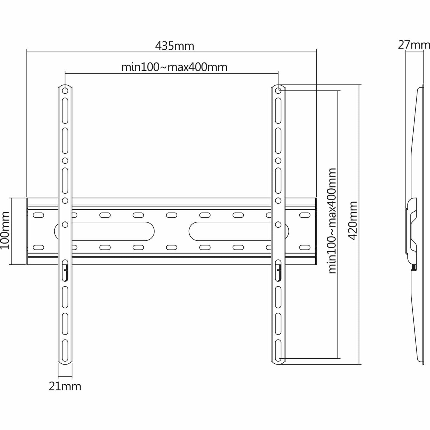 Soporte de Pared Fijo de Bajo Perfil para Pantallas de 32" a 55" Image 10