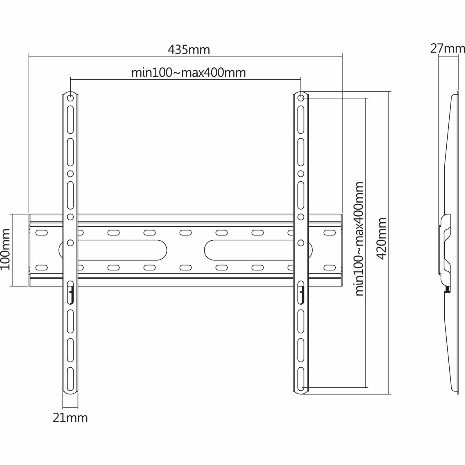 Soporte de Pared Fijo de Bajo Perfil para Pantallas de 32" a 55" Image 10