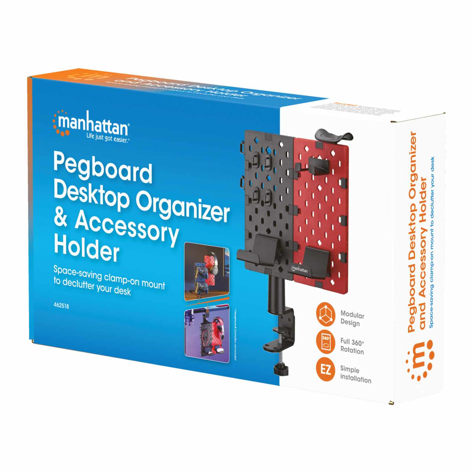Soporte de escritorio con tablero organizador perforado y porta accesorios Packaging Image 2