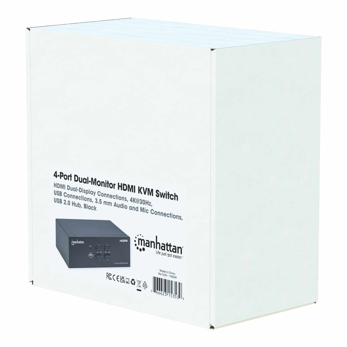 Switch KVM HDMI de 4 puertos para dos monitores Packaging Image 2