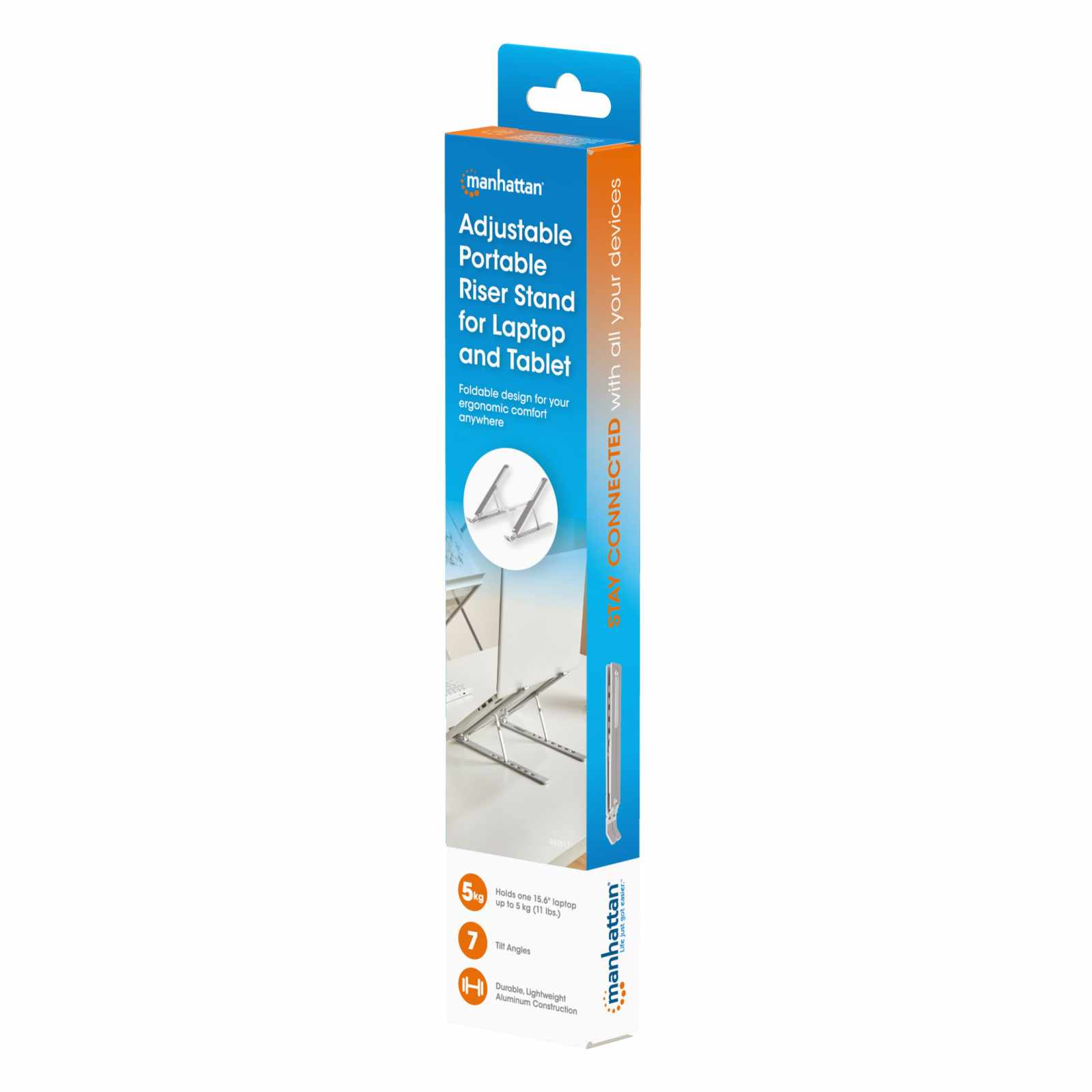 Soporte de aluminio para laptop o tablet con elevación ajustable, ECO Packaging Image 2