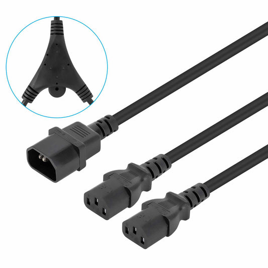 Cable de alimentación divisor en Y, un conector C14 a 2 x C13, 1.8 m Image 1