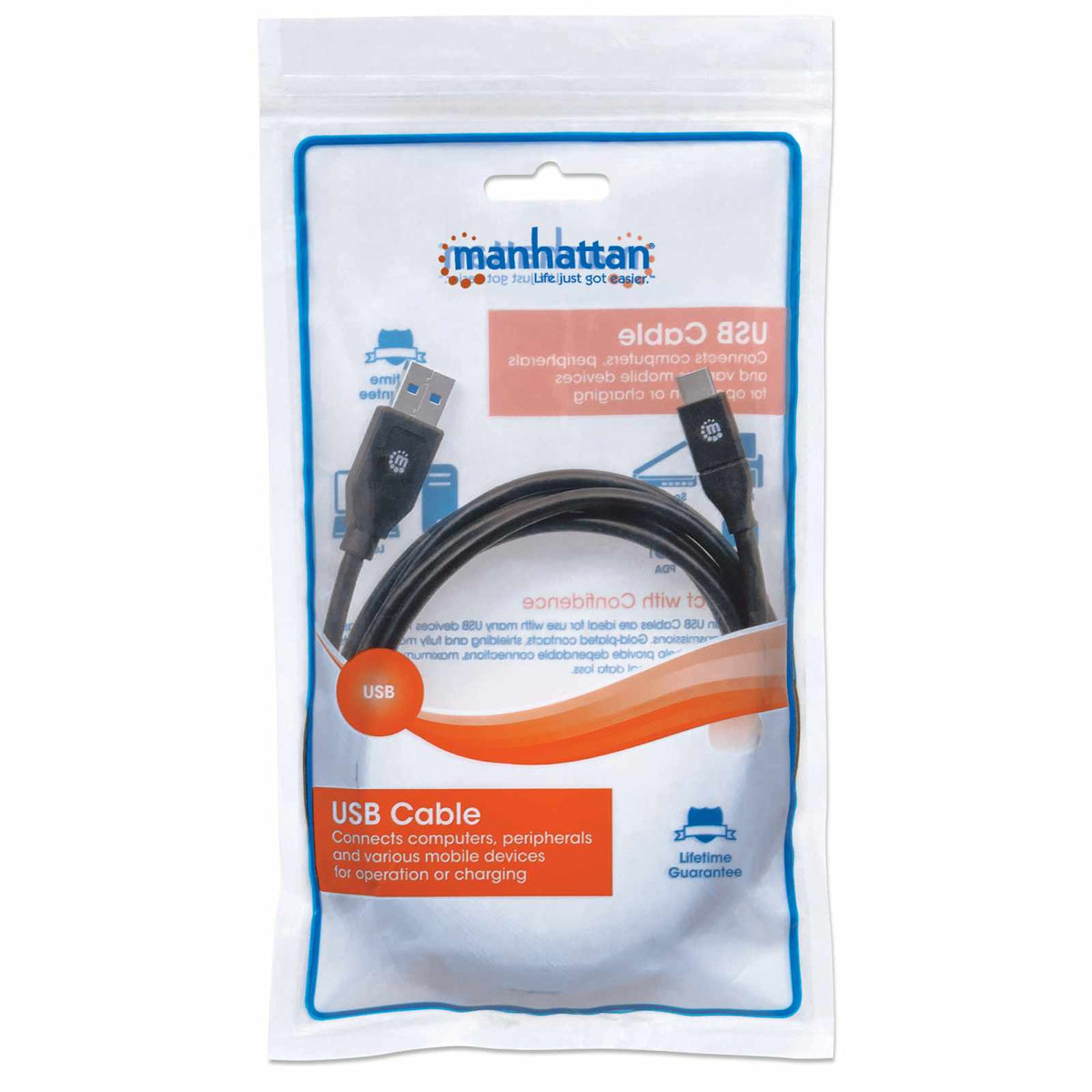 Cable USB 3.2 Gen1 de Tipo A a Tipo C, 5 Gbps 1.8m Packaging Image 2
