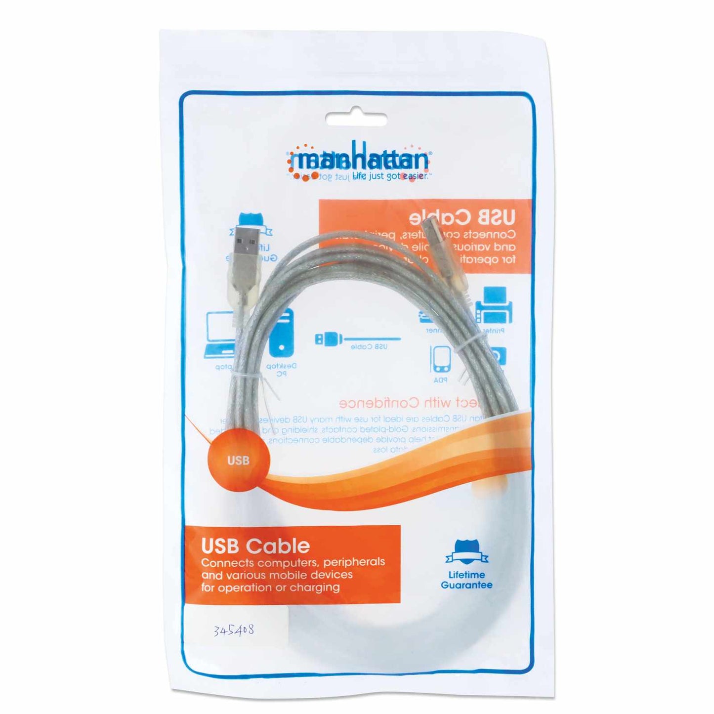 Cable USB 2.0 A macho a B macho, 480 Mbps 5m Packaging Image 2