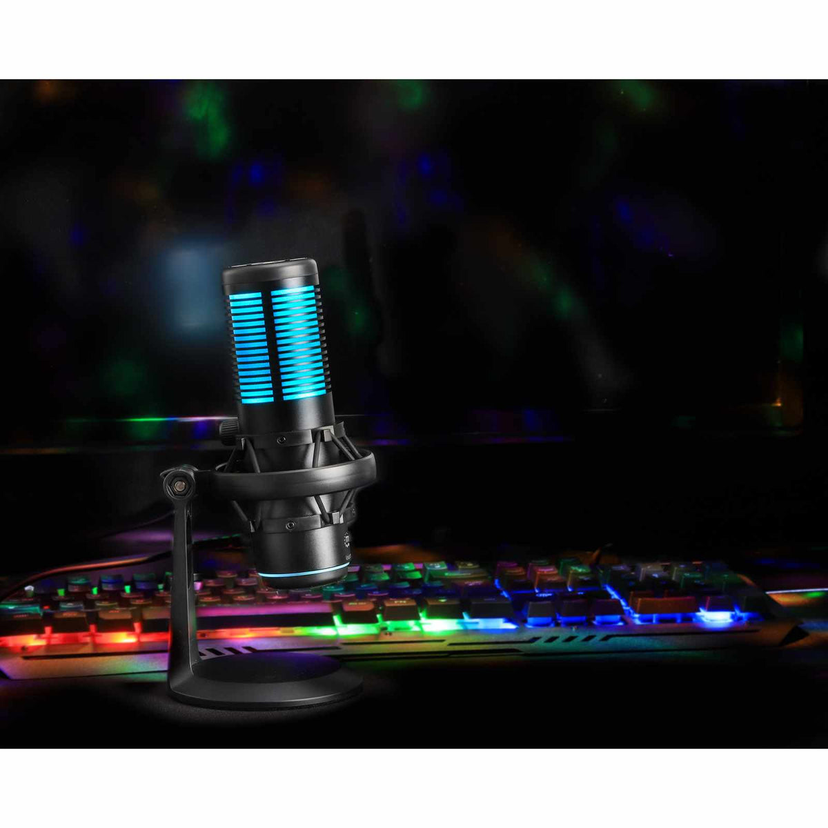 Micrófono de condensador USB con LED RGB y cancelación de ruido Image 5