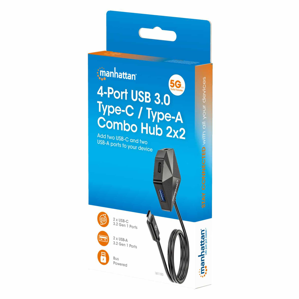 Hub USB-C 3.2 con 4 puertos 2 USB-A y 2 USB-C Packaging Image 2
