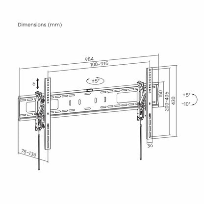 Soporte de pared Inclinable Anti-Robo para Pantallas con Extensión Image 14