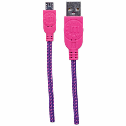 Cable Micro-B USB 2.0 Rosa/Morado, recubrimiento textil 1m  Image 5