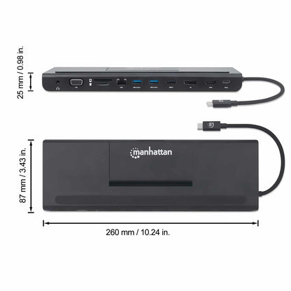 Docking station de USB-C a 11 puertos, para tres monitores, con MST Image 11