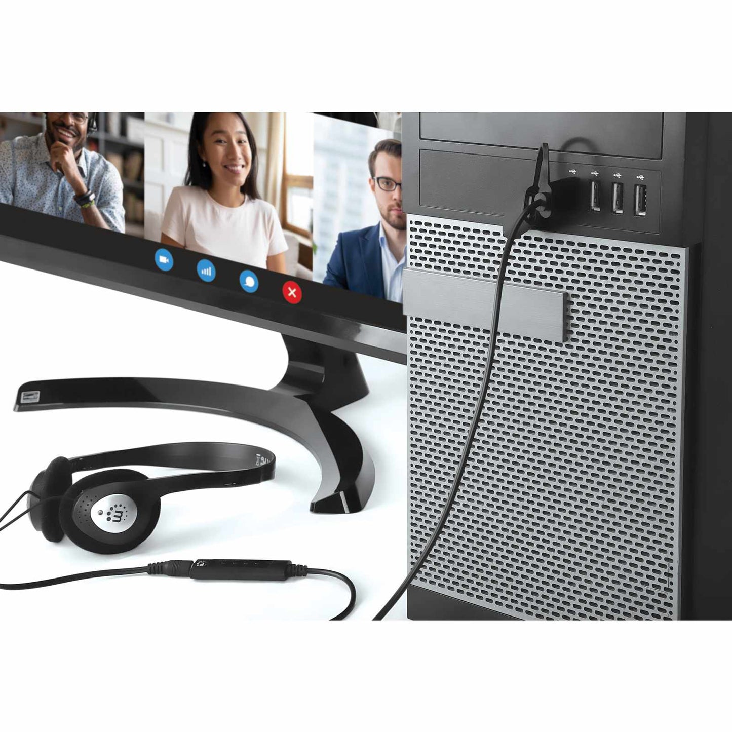 Cable adaptador auxiliar de audio estéreo 2 en 1 USB-C y USB-A a 3.5 mm Image 9