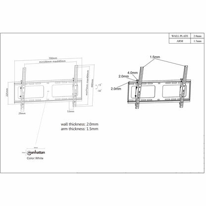 Soporte Universal Inclinable de Pared con Ajuste de Nivelación de Poste para Pantallas de 37" a 80" Image 7