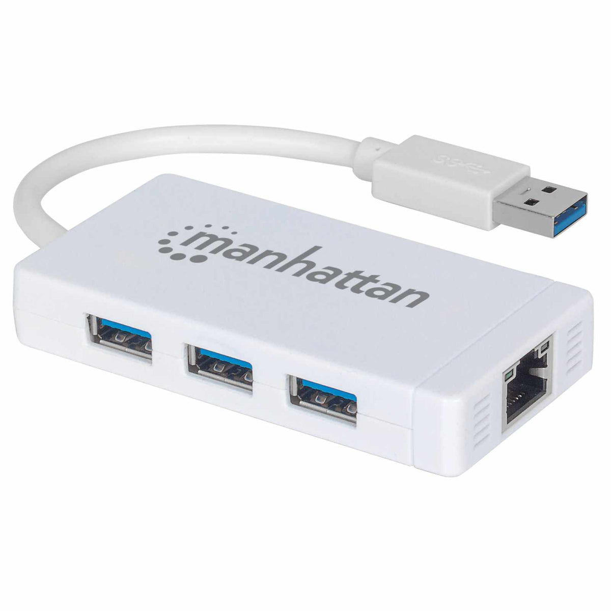 Hub USB 3.0 Tipo-A de 3 puertos con adaptador Ethernet Gigabit | Cumple con TAA. Image 1