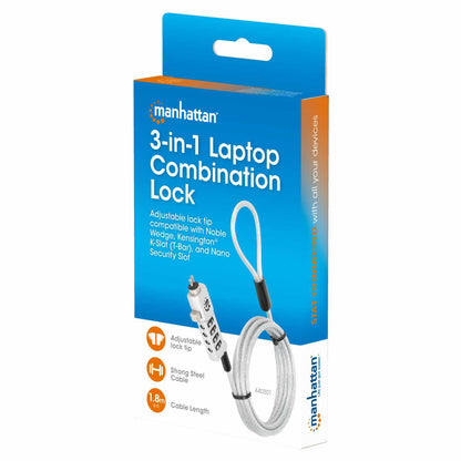 Candado con combinación para laptop 3 en 1, Noble-Wedge®, Nano y K-Slot, de combinación Packaging Image 2