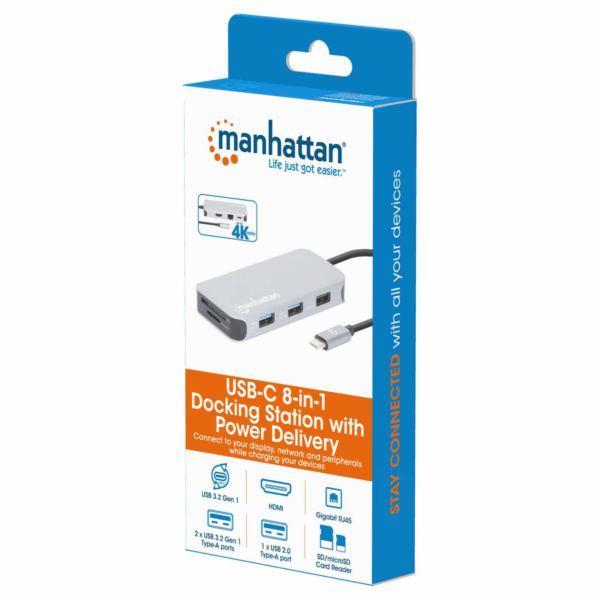 Docking Station para conexión USB-C 8 en 1 con entrega de energía Packaging Image 2