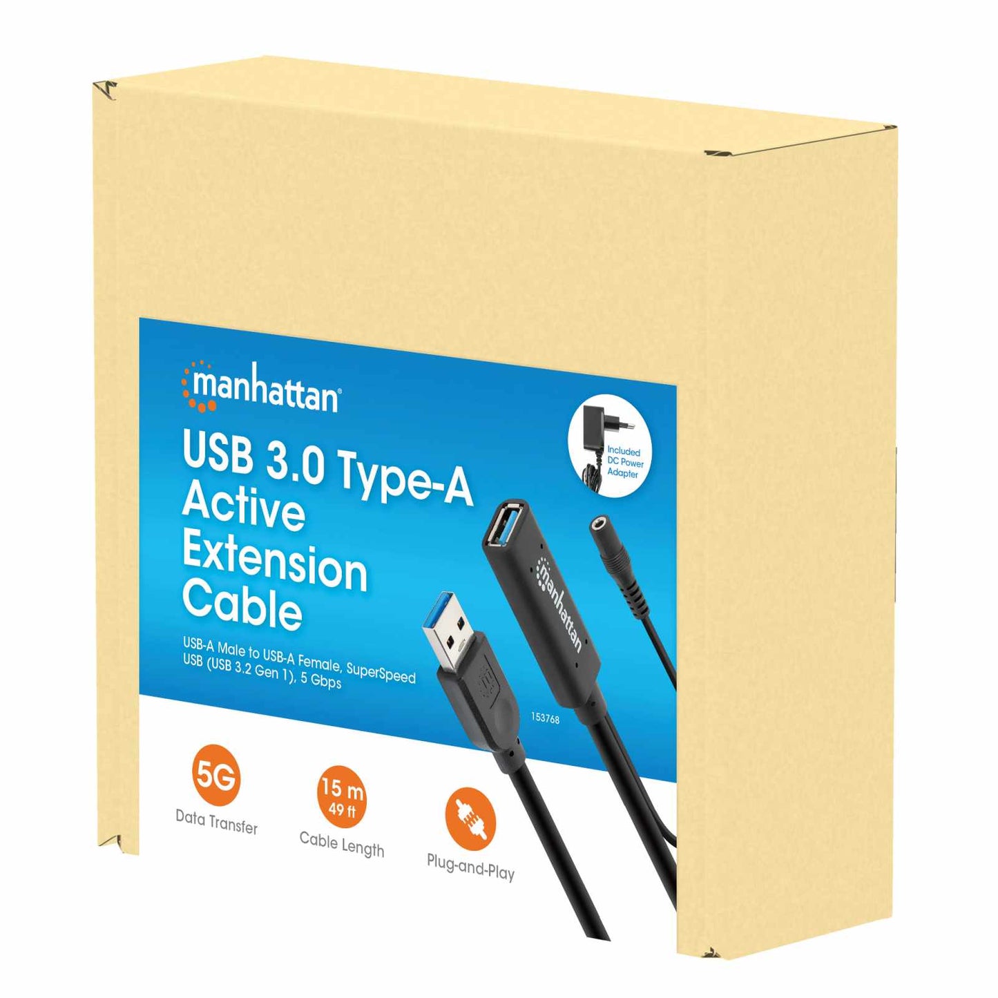 Cable de extensión activo USB 3.0 tipo A, 5Gbps 15m Packaging Image 2