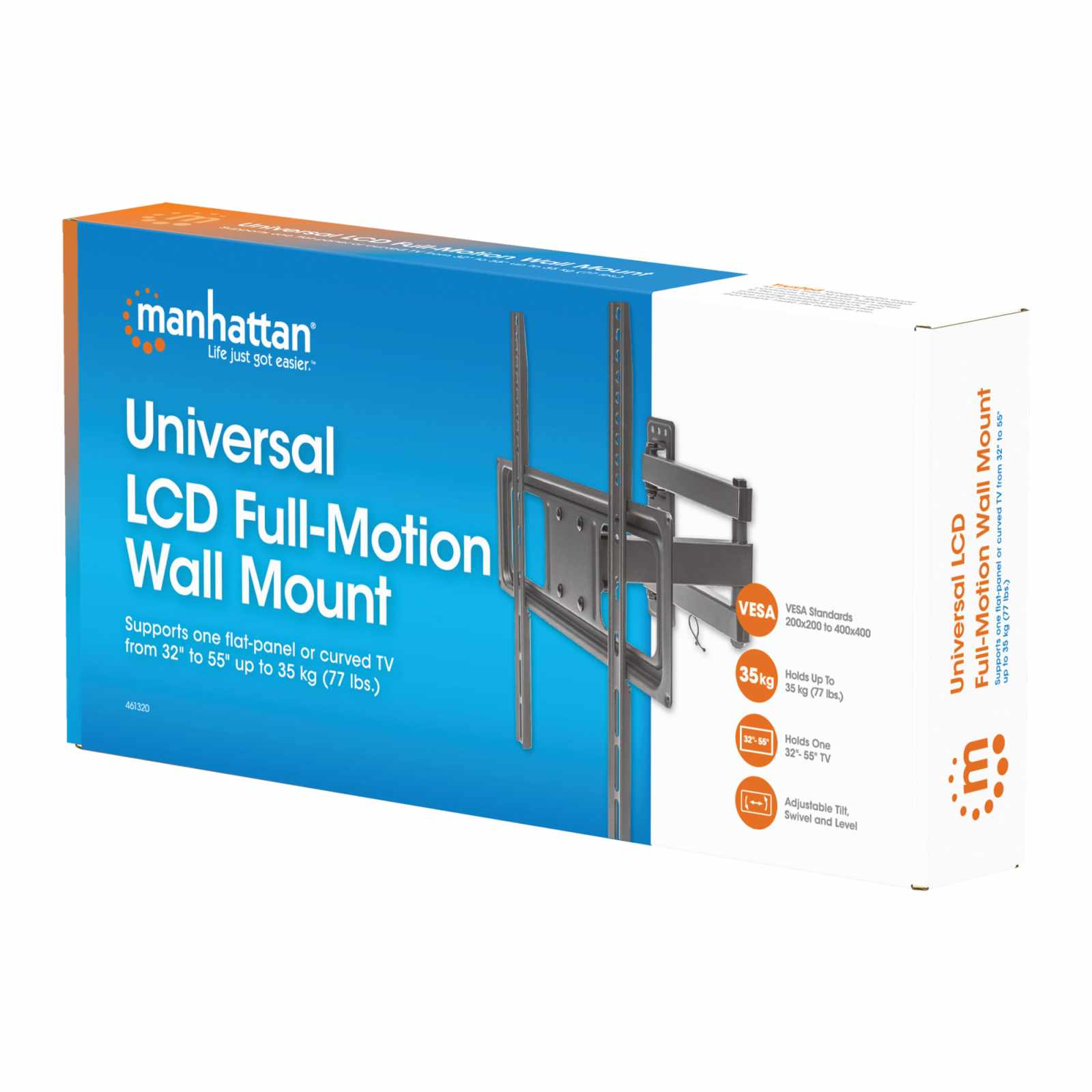 Soporte de Pared Universal Básico de Movimiento Completo para Pantallas de 32" a 55" Packaging Image 2